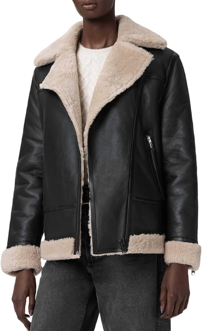 AllSaints womens Sola Shearling
